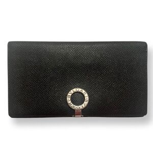Bvlgari Black Leather Long Wallet